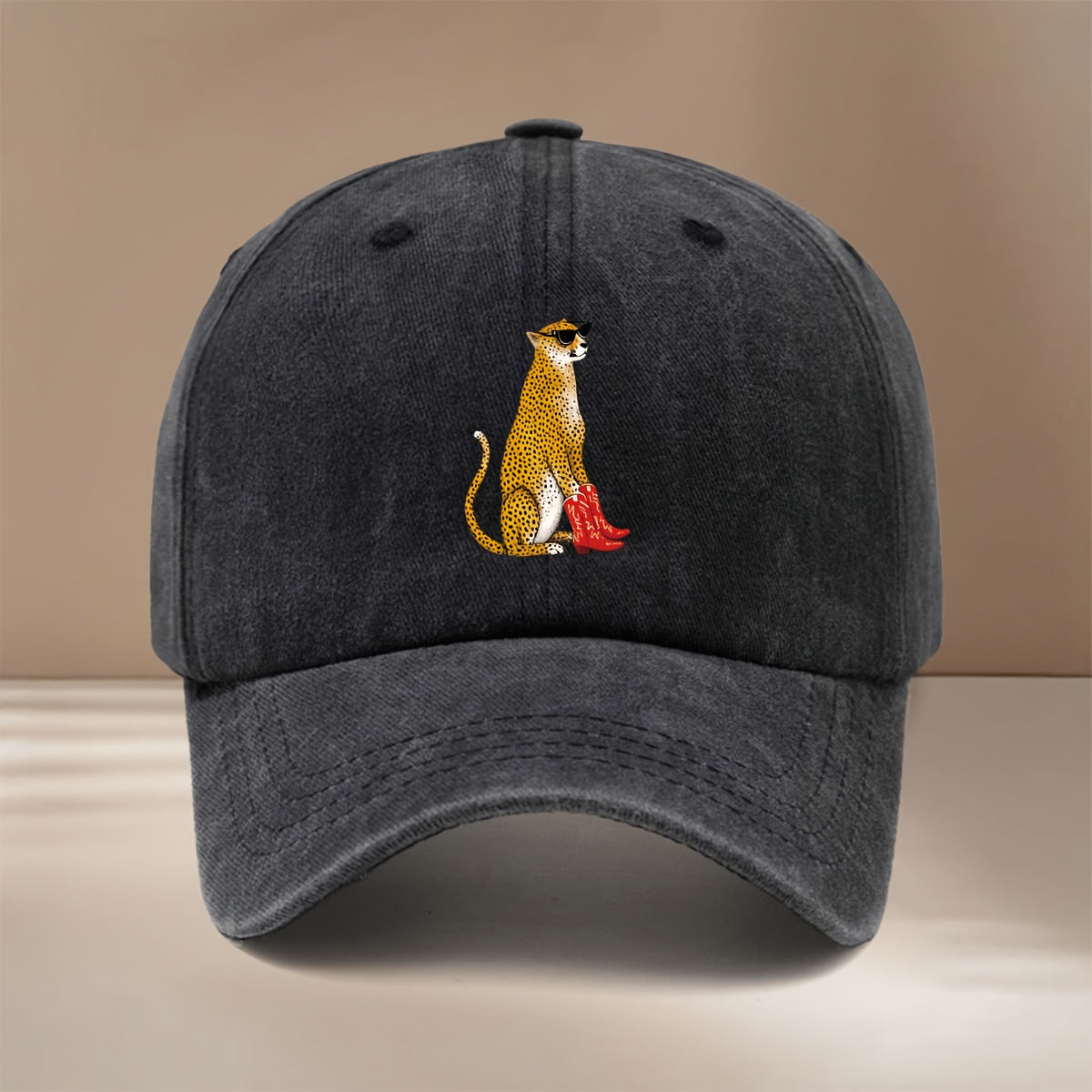 This Is a Stylish And Comfortable Baseball Cap Featuring a Red High-Heeled Leopard Design. It'S Adjustable in Size, Suitable for Both Men And Women, Perfect for Truck Drivers. Ideal for Outdoor Sports, Gatherings, And Camping