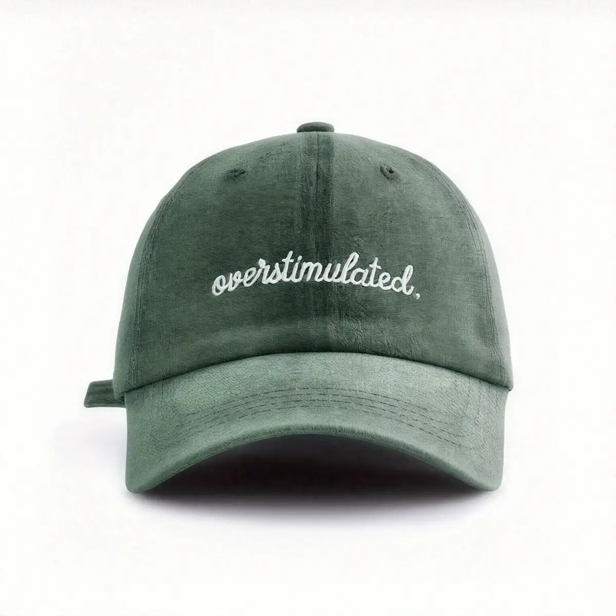 Overstimulated Embroidered Letter Women's Washed Baseball Cap, Fashionable Outdoor Retro Street Urban Style Unisex Baseball Cap Curved Brim Dad Hat Sun Hat Suitable for Vacation Beach Travel Cycling