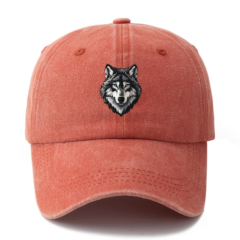 A Stylish And Adaptable Printed Husky Baseball Cap for All Genders, Showcasing a Timeless Vintage Wash And a Lightweight Curved Brim Design Perfect for Outdoor Activities. Great for Vacations, Travel, Camping