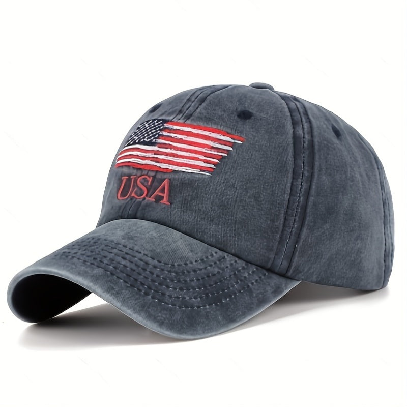 Men'S Fashion Versatile Baseball Cap American Flag Retro Design Valentine'S Day Gift Sunshade Breathable Comfortable Outdoor Sports Casual Hat Classic Style High Quality