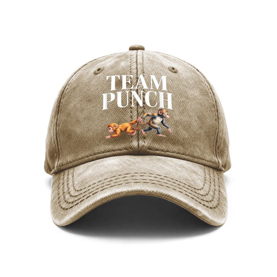 1 Vintage Washed Baseball Cap with a Boxing Monkey Pattern- Adjustable Unisex Hat, Suitable for Outdoor and Everyday Casual Wear, Can Be Used as a Gift for Both Men and Women, Team-themed, Vintage Style, Suitable for Spring, Summer, Autumn, and Winte