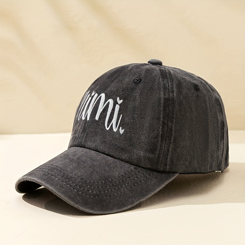 1 Unisex Y2K Style MIMI Washed Baseball Cap, Suitable for Outdoor Sports and Daily Wear