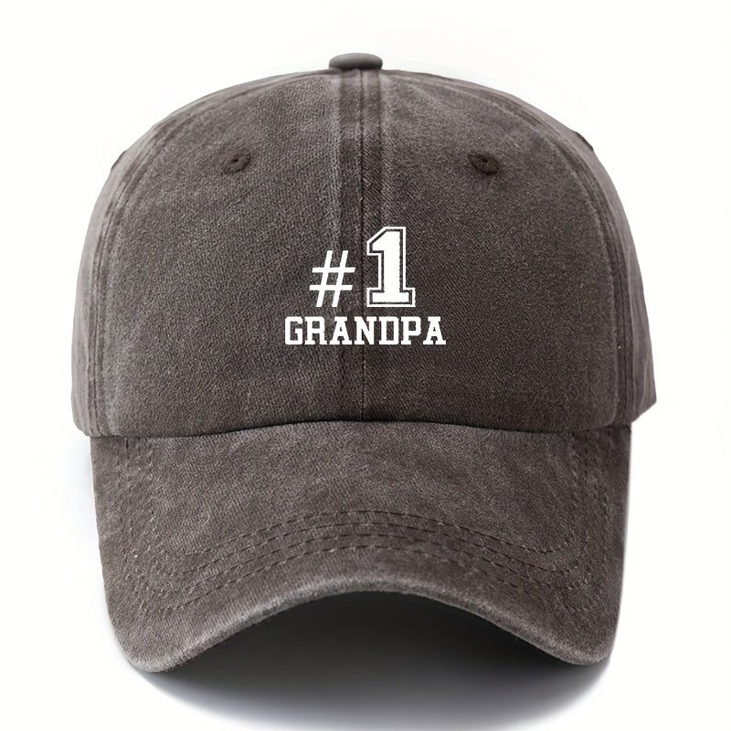 MAKEFGE #1 Grandpa Baseball Cap - Vintage Washed Truck Driver Hat, Lightweight Dad Grandpa Gift for Father's Day, Birthday - Available in Black, Brown, Maroon, Navy - Outdoor Camping, Travel, Everyday Casual Hat.woven Fabric.