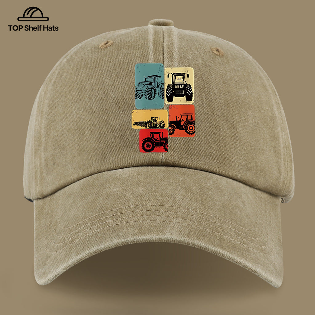 1pc 1pcs Vintage Tractor Print Baseball Cap - Adjustable Unisex & Suitable for Outdoor Sports, Fishing, Beach Vacations - Lightweight Breathable Retro Tractor Hat for Men & Women, Ideal, Easter, Daily Wear