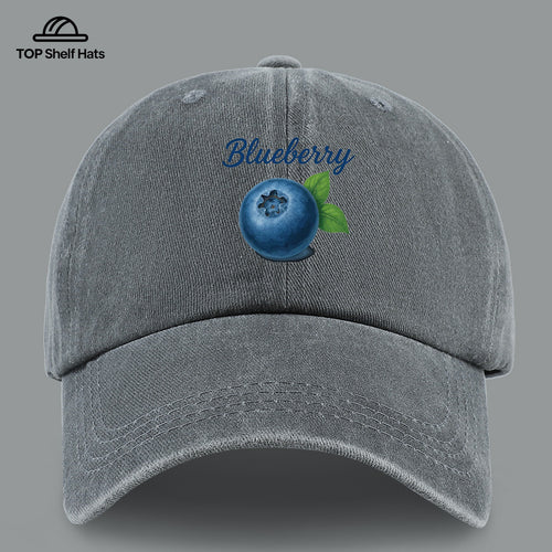 1pc Blueberry-Themed Realistic Fruit Print Baseball Cap, Comfortable And Breathable Sun Hat, Fashionable Easy And Aesthetic Unisex Baseball Cap, Adjustable Size, Trucker Cap, Beach Vacation Hat, Suitable for Outdoor Picnics, Camping, Shopping