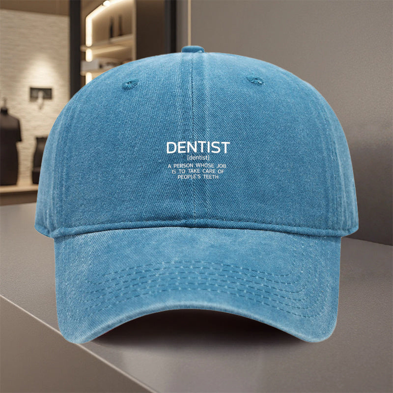1pc, Adjustable Baseball Cap with "Dentist" Print, Made of Lightweight Polyester Fiber with Printed Design. Suitable for Outdoor Sports and Camping Enthusiasts, a Popular Couple's Cap, Golf Cap, Trucker Cap, and Stylish Baseball Cap