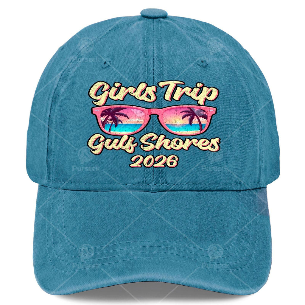 Beach Glasses Weekend Girls Trip 2026 Gulfs Shores Baseball Hat Unisex