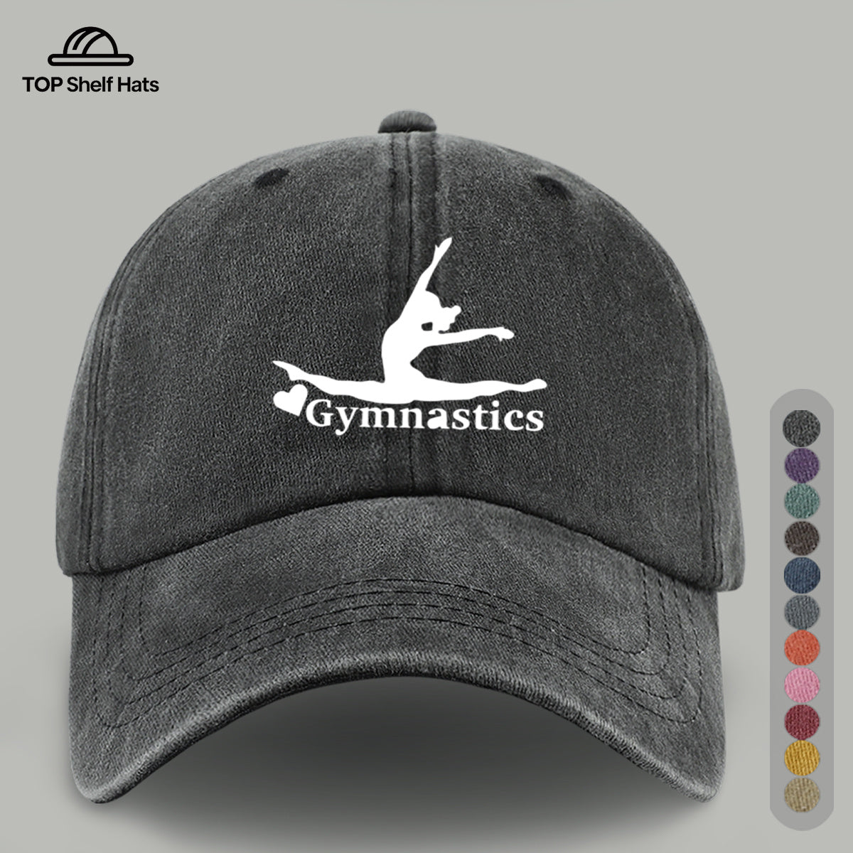 1pc "Gymnastics" Printed Baseball Cap with Gymnastics Pattern Design, Lightweight, Comfortable, and Breathable. Adjustable Size, Perfect Valentine's Day Gift for Partners. Casual Wear Accessory for Men and Women, Ideal for Outdoor Activities. Sun Hat