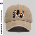 1 Vintage-style Adjustable Sports Cap, Featuring Various Cat Pattern Prints, a Washed-out Look, Suitable for Outdoor Leisure, a Fashionable Printed Breathable Baseball Cap, a Must-have Fashion Item, Ideal for Outdoor Sports and Travel Camping