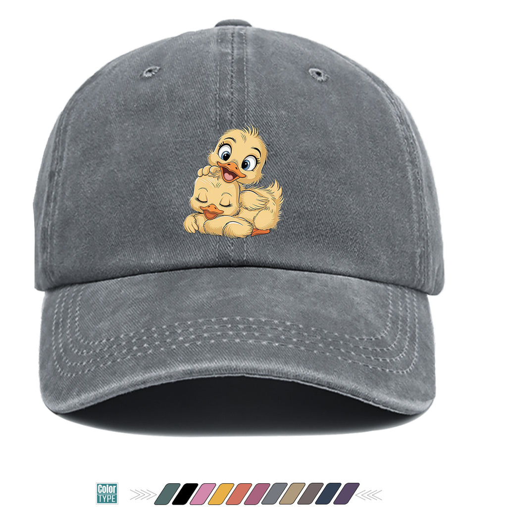 1pc Cute Little Yellow Duck Print Baseball Cap, Adorable Cartoon Duck Pattern Sun Hat, Fashion Casual Sunshade Hat, Unisex Adjustable Duckbill Cap, Soft Breathable Hat, Outing Hat, Versatile Hat, Best Friend Shopping Hat, Outdoor Picnic Play Hat