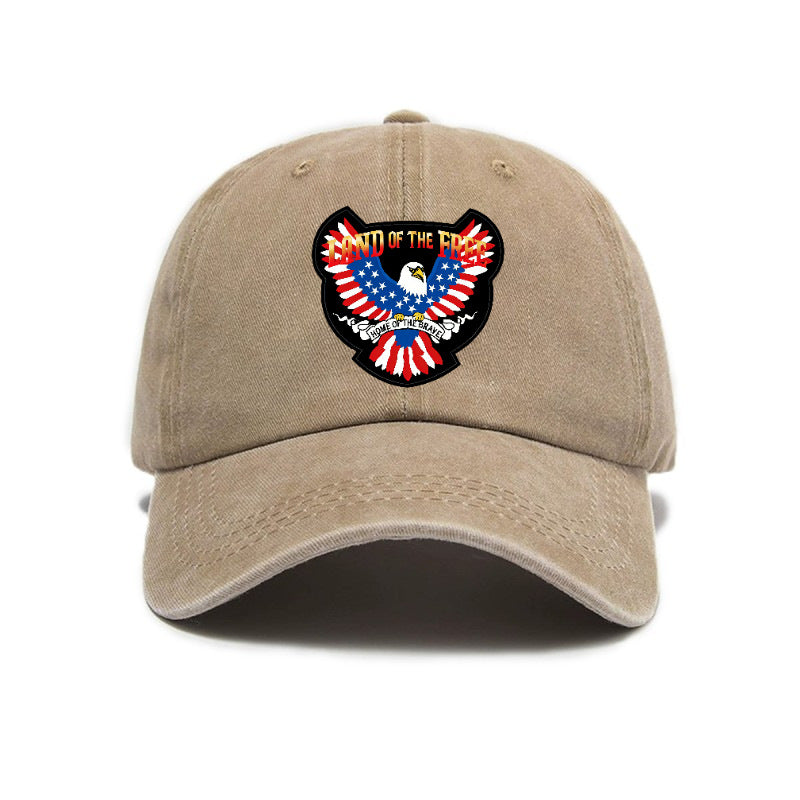 Fashion 1pc American Land of Liberty Printed Washed Distressed Style Baseball Cap Unisex Outdoor Casual Hat