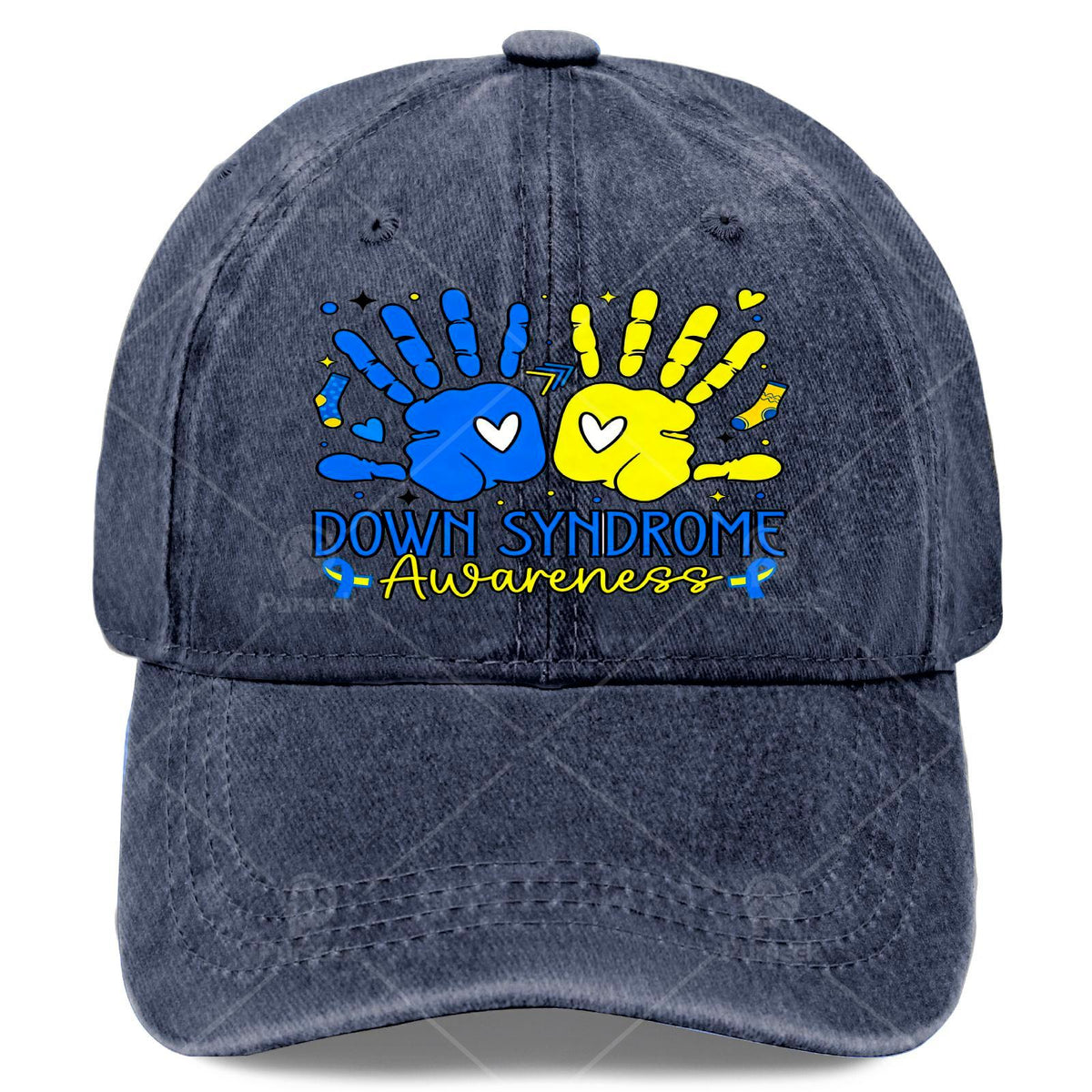 Down Syndrome Awareness T21 Hands Support Baseball Hat Unisex Soft Washed