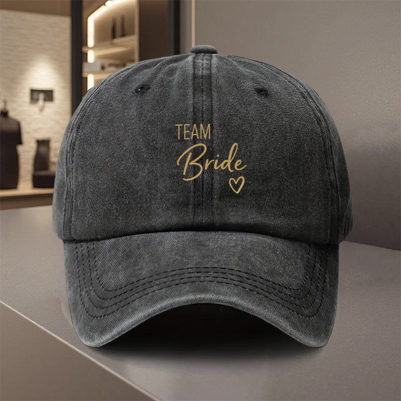 1pc Team Bride Baseball Cap - Adjustable Snapback Closure, Lightweight Polyester Wedding Party Hat for Women, Men, Bridesmaids - Bridal Squad, Wedding Planner, Prom - All-Season Comfort Fit (Hand Washable) - Ideal for Weddings, Sports, Casual Attire - Sty