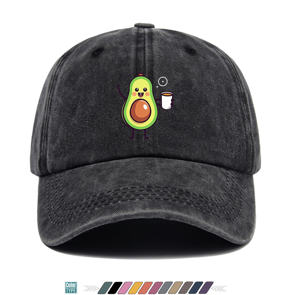 1pc Avocado Cartoon Print Baseball Cap Cute Smiling Fruit Pattern Sun Hat Fashionable Fun Sunshade Hat Unisex Adjustable Duckbill Cap Couple Outing Hat Girlfriend Shopping Hat Outdoor Picnic Hat Beach Vacation Hat Daily Casual Hat Sports Fitness Hat