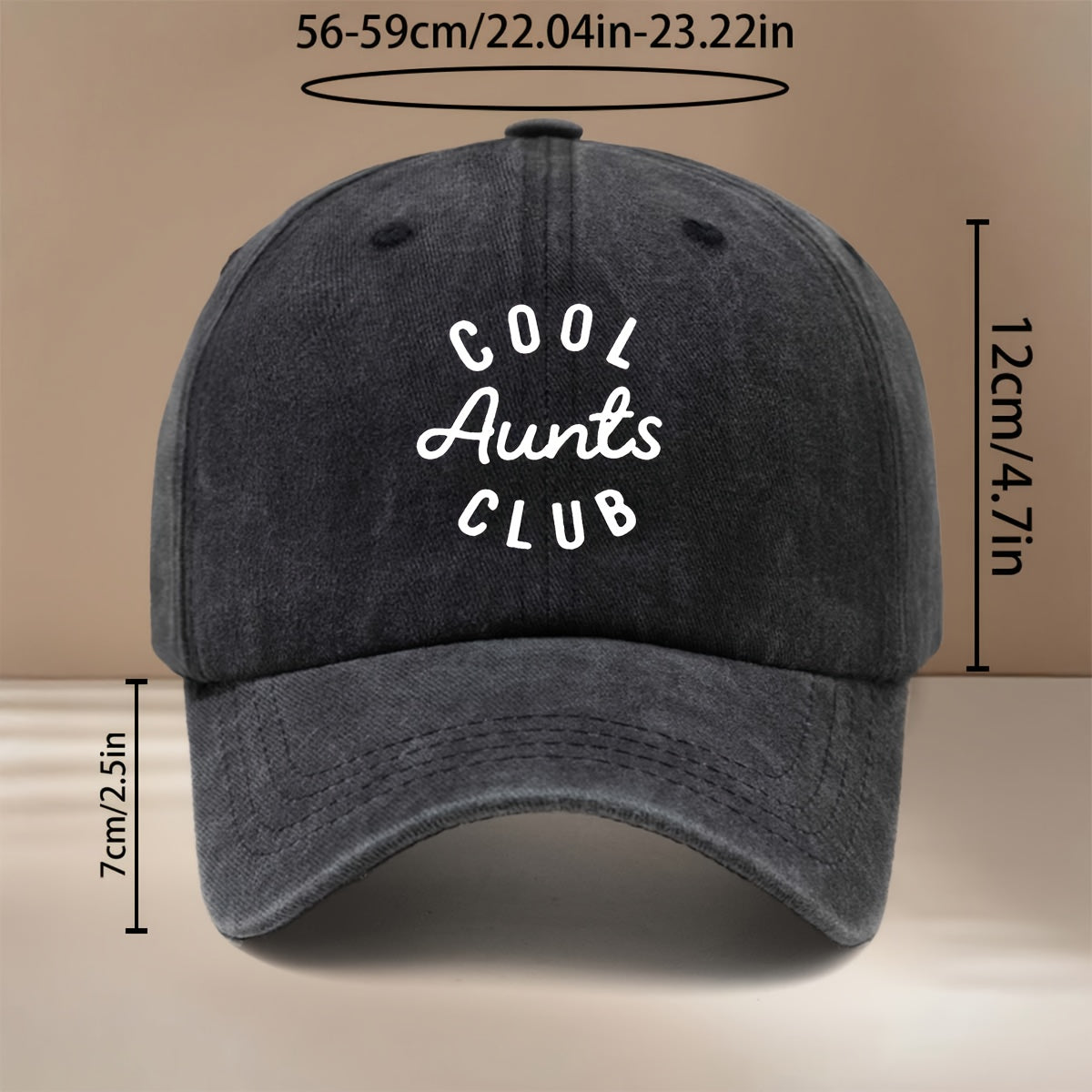 Aunts Cool Club Letter Pattern Baseball Cap Lightweight Fashion Hip-Hop Hat Unisex 6-Panel Cap for Friends' Gatherings, Camping, Comfortable Textured Style, Versatile Duckbill Cap Casual Trendy All-Season Adjustable Size Trucker Hat