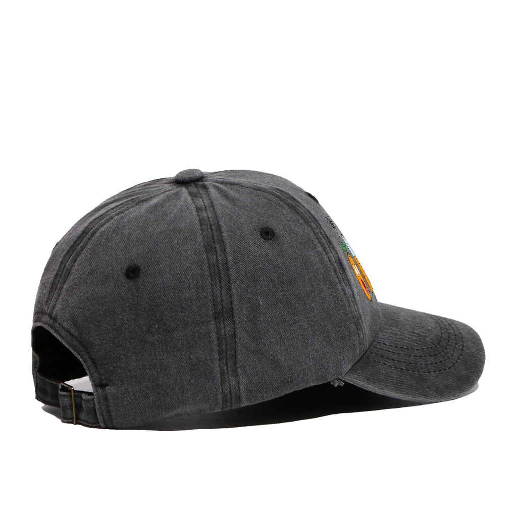 1pc Fun Surprised Orange Face & Juice Cup Print Baseball Cap - Adjustable Duckbill Sun Hat Suitable for Men & Women, Breathable Outdoor Cap for Parties, Travel, Gifts, Casual Wear with Surprised Face, Comfortable for Daily Use