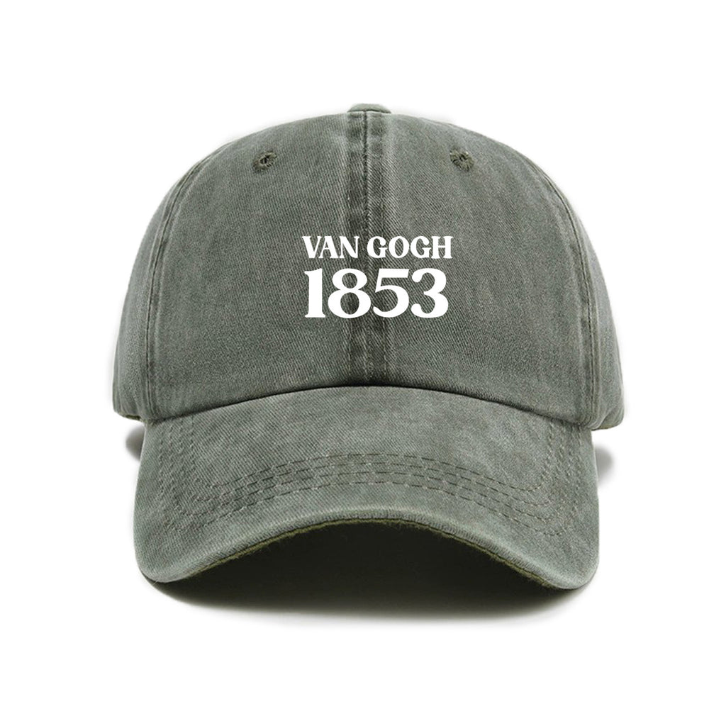 1 Washed Distressed Print Baseball Cap for Adults, Simple Letter 1853 Print Washed Distressed Soft Top Baseball Cap for Men and Women, Versatile Outdoor Sun Baseball Cap