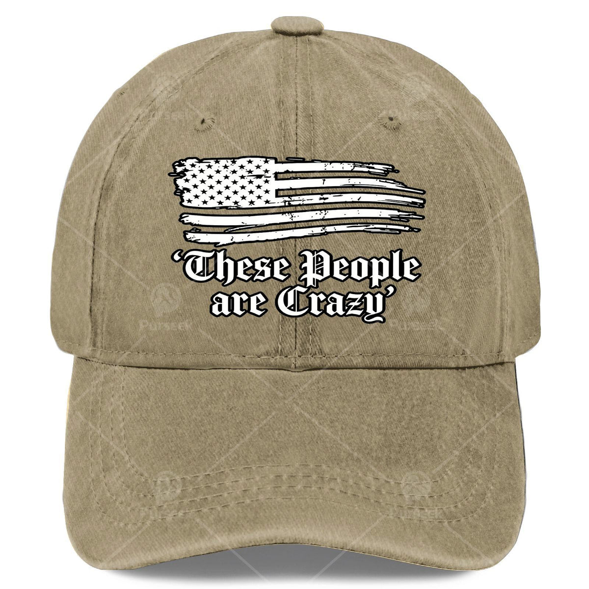 These People Are Crazy USA Flag Vintage Baseball Suitable for &, Retro Washed Unisex Hat with Full-Body Flag Print, Lightweight Round for 4th of, Games, Casual Wear
