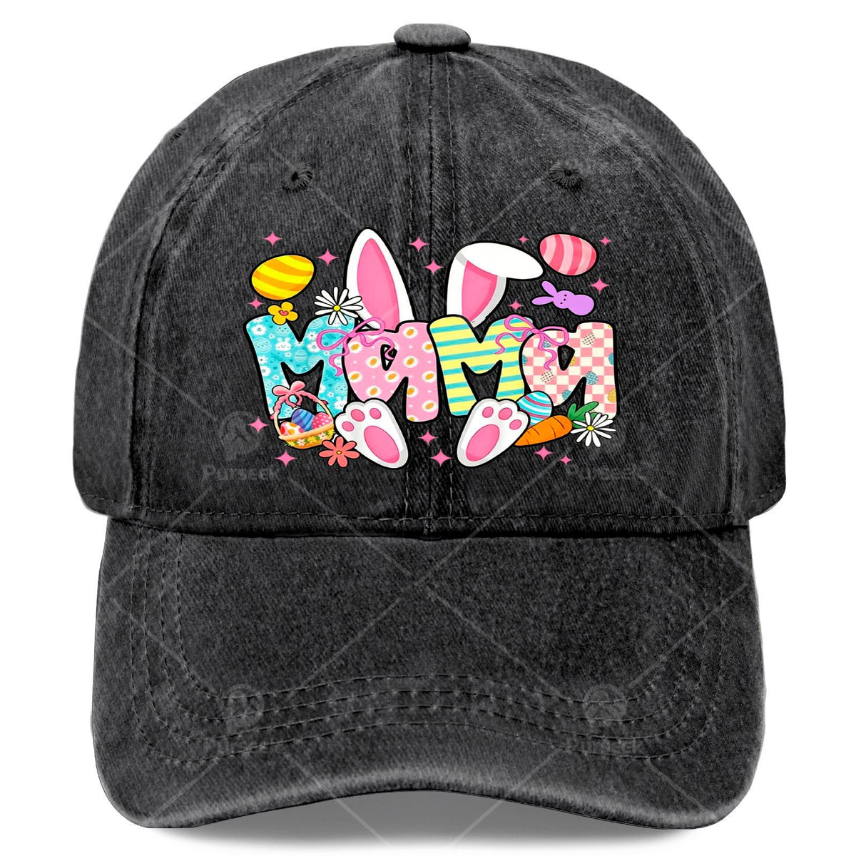 Easter Mama Bunny Ears Coquette Bow Easter Rabbit Baseball Hat Unisex Trendy
