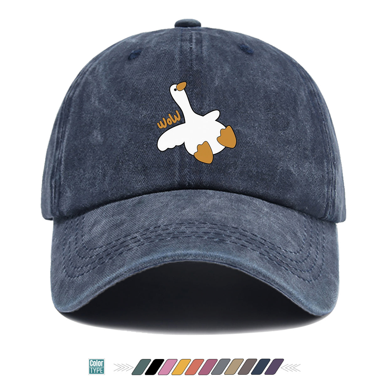 1pc Adorable White Goose Print Baseball Cap Suitable for Men & Women, Breathable Adjustable Snapback Hat with Goose, Unisex Casual Cap for Daily Wear, Picnic, Camping, Amusement Parks - Fun Gift for Goose Lovers, Birthday Present