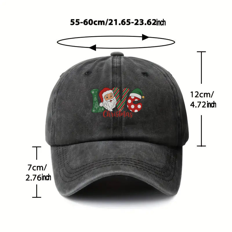 1pc, Adjustable Baseball Cap with Christmas Print, Lightweight Printed Craft Women'S Hat, Festive Atmosphere Men'S Trendy Cap, Ideal Gift for Weddings, Parties, Birthdays, Perfectly Showcasing The Joyful Spirit of The Holiday