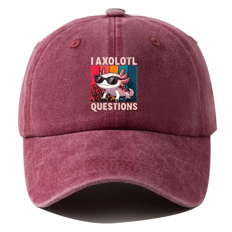 A Unisex Men's Baseball Cap with Cartoon Print, Adjustable, Fashionable, and Versatile. Suitable for Outdoor Activities Such as Camping, Hiking, and Fishing