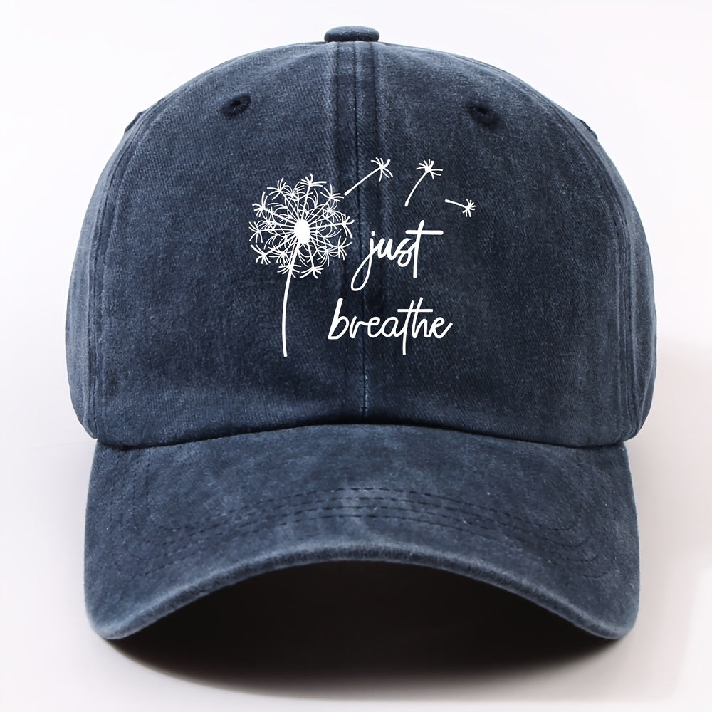 Unisex Retro Dandelion Print Baseball Cap with Curved Brim - Adjustable Dad Hat Suitable for Cycling, Outdoor & Casual Wear - Lightweight All-Season Round Cap (Metal Closure)