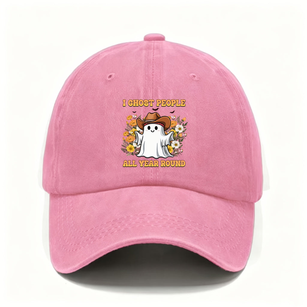 Halloween Retro Washed Cap for Men And Women, Cute Ghost Trendy Cap, Adjustable Casual Street Fashion Baseball Cap