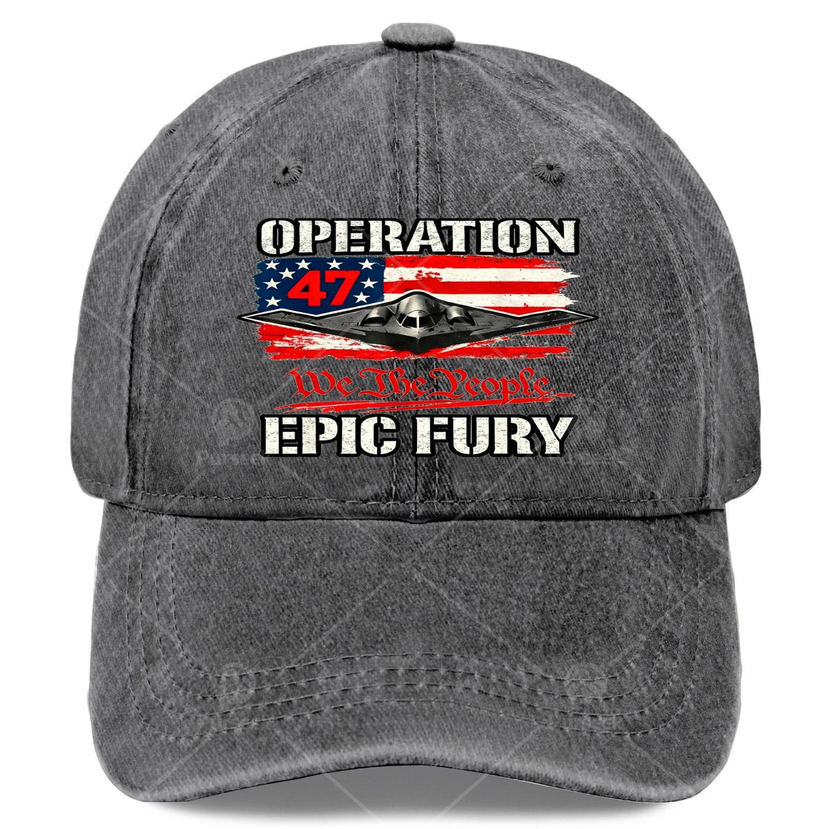 Unisex Vintage Washed Baseball Featuring The American Flag And Epic Fury Designs