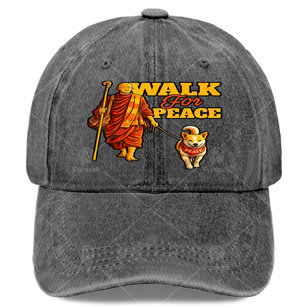 Peace Walking Monks and Aloka Dog Walk for Peace Baseball Hat Unisex Aesthetic