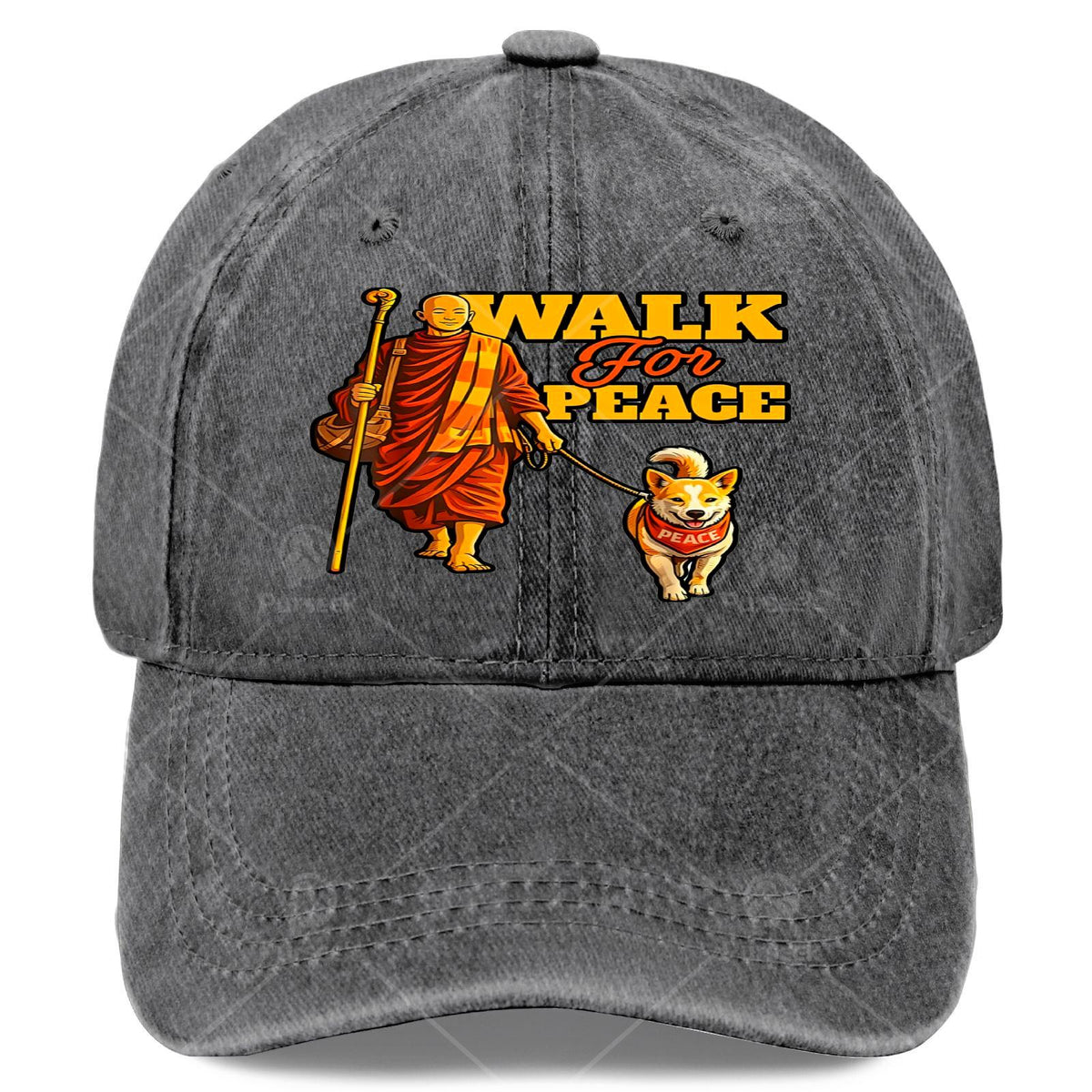 Peace Walking Monks and Aloka Dog Walk for Peace Baseball Hat Unisex Aesthetic
