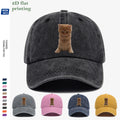 1pc Orange Tabby Cat Squatting Front Print Baseball Cap, with Round Eyes Slightly Squinted, Giving Off a "I'm Noble" Meme Vibe. A Must-have for Daily Outings, Café Visits, and Citywalks to Create a Stylish Look. The Cap Shape Helps Flatter and Slim