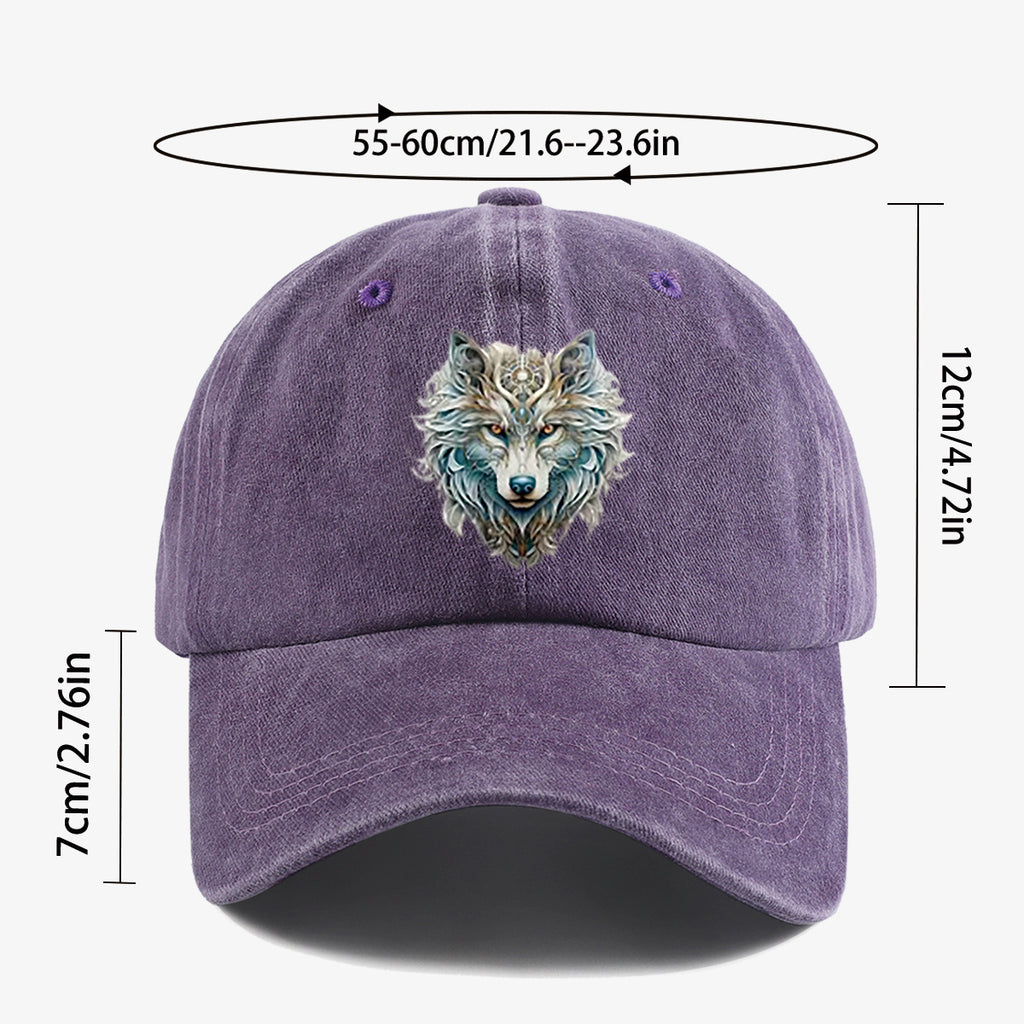 1pc Wolf Head Art Print Baseball Cap, Personalized Animal Pattern Design, Unisex Duckbill Hat, Wearing Makes You Look Slimmer And Smaller Face, Adjustable Size, Fashion Street Style, Daily Casual Versatile, Outdoor Activities, Shopping, Parties