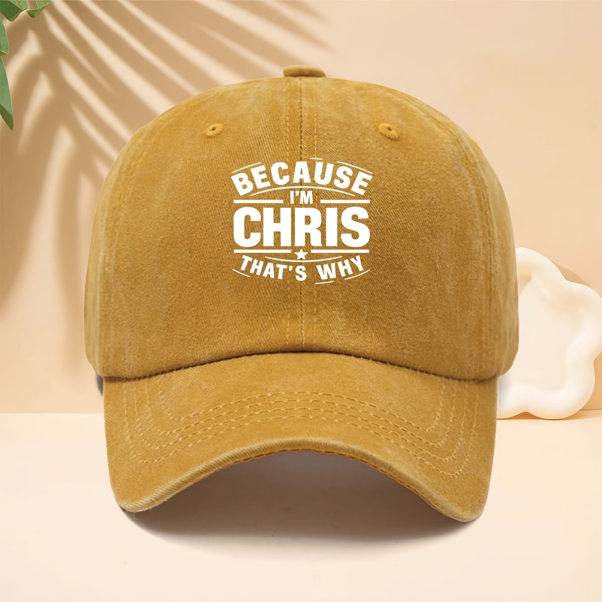 Men' & Women' "BECAUSE I'M CHRIS" Graphic Trucker Hat - Adjustable Snapback Cap with Print, Soft Top Design, Curved Brim Suitable for Casual Wear, Hip-Hop Style, Parties, Durable for All- Outdoor and Everyday Use