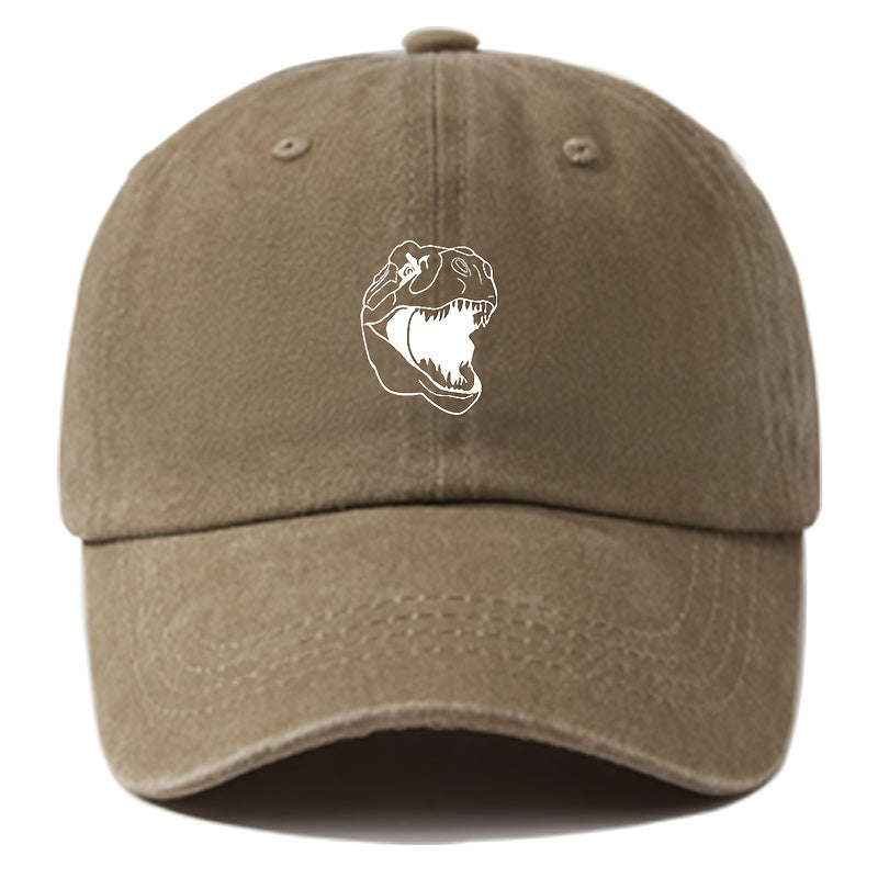 A Printed Washed Vintage Unisex Baseball Cap, Adjustable, in European and American Fashion, Featuring a Duckbill Style, Suitable for Outdoor Camping, Travel, Parties, Hip-hop, and Curved-brim Designs, Making It a Trendy Baseball Cap