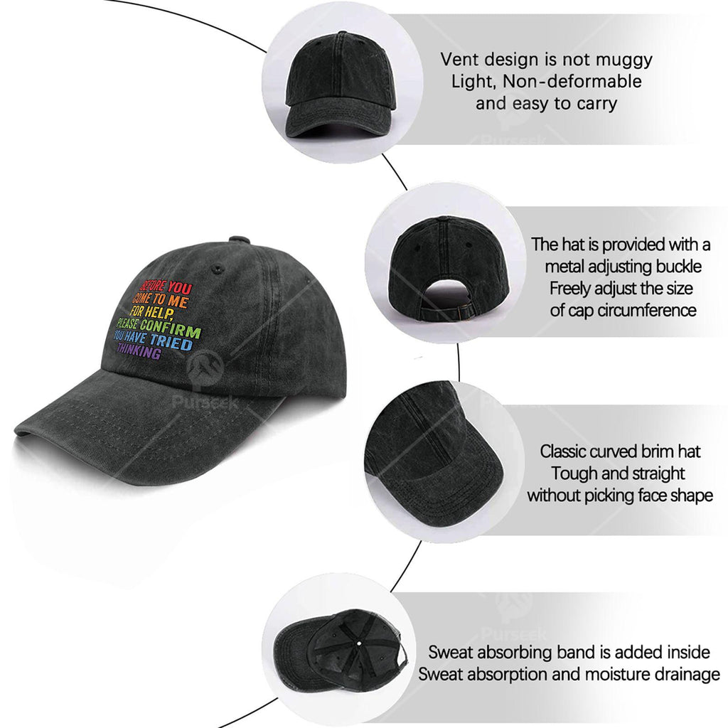 Funny Sarcastic Office Quote Graphic Baseball Cap, Unisex, Low Profile, Vintage Washed Style