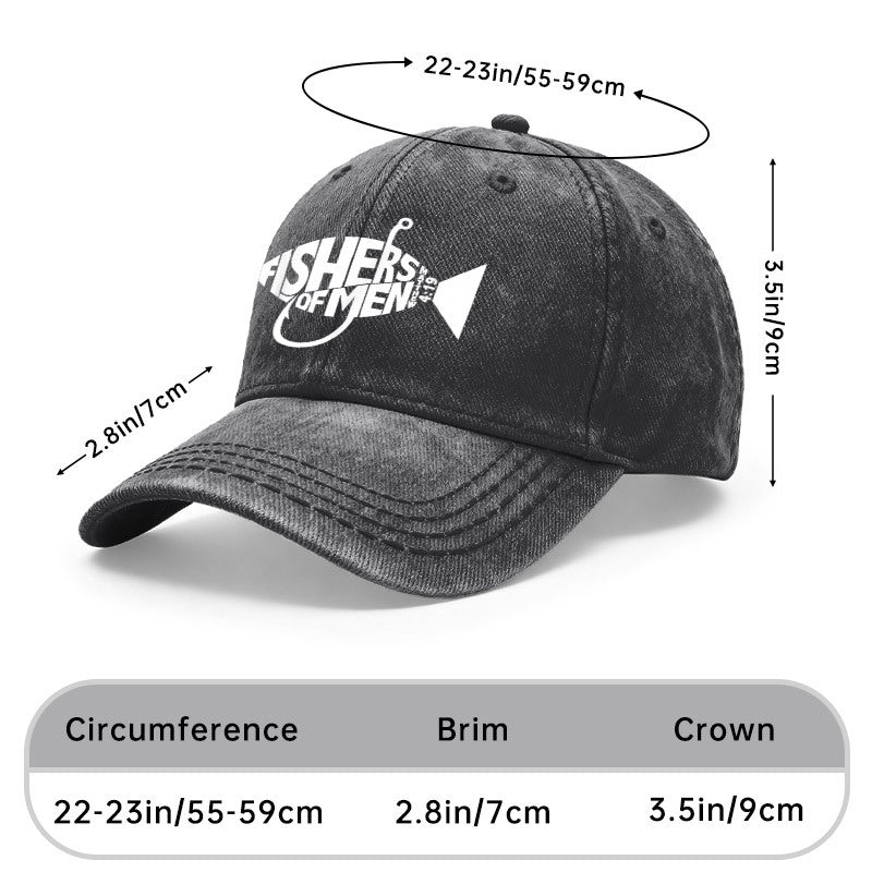 1pc Retro Style Unisex Baseball Caps, Fishers of Men, Christian Faith Design, Adjustable, Ideal for Outdoor Activities And Casual Use, Gifts for Both Men And Women, Friends. Featuring Fishing Hook, Matthew 4:19 Verse