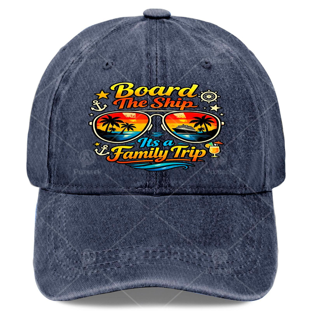 Board The Ship Its A Family Trip Retro Cruise Ship Baseball - Unisex Soft Full-Body Print Nautical with Ship & Patterns, Suitable for Christmas, Games, 4th of, Cruise Vacations, Casual Wear for &