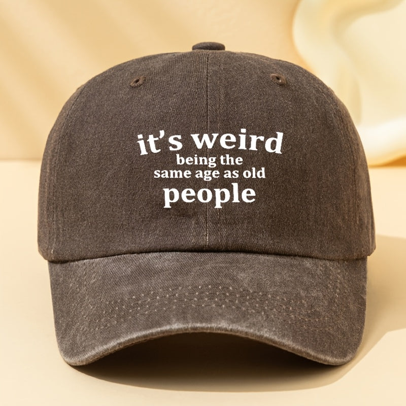 Trendy Unisex Vintage Baseball Cap with Letter Print, Suitable for Couples, Featuring a Washed And Worn Look, Curved Brim, Perfect for Casual Outdoor Use, Sun Protection, Breathable, Comfortable, And Adjustable, a Classic Style