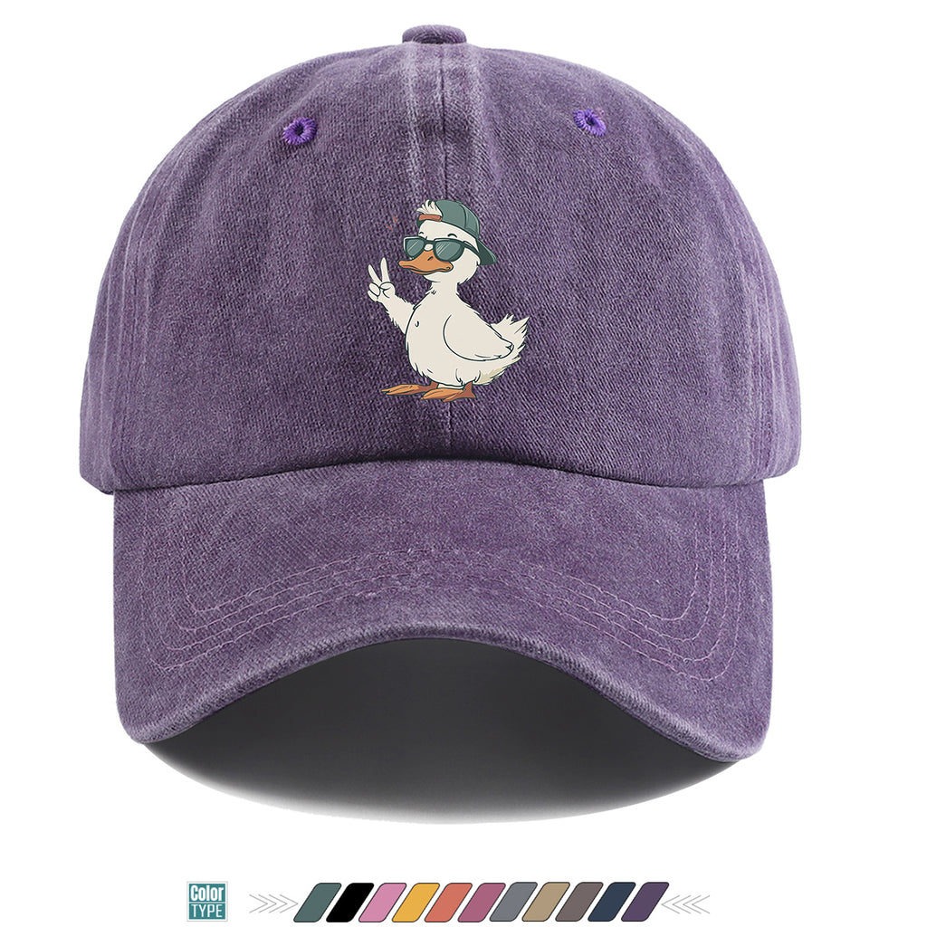 1pc Duck Print Baseball Cap with Fashion Glasses Suitable for Men & Women, Adjustable Unisex Hat with Duck, Hip-Hop Streetwear Cap for Outdoor, Daily Commuting, Matching Couple Gift, Trendy Birthday Present for And