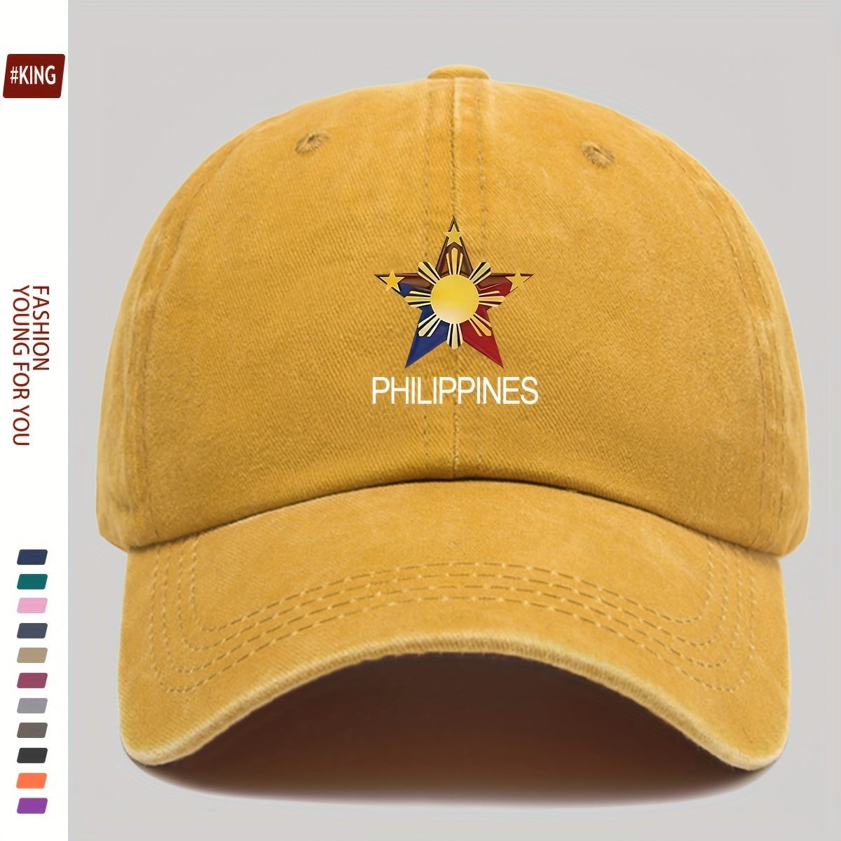 Retro Urban Star Print Baseball Cap - Filipino Special Pattern Breathable Adjustable Unisex Beach Hat | Essential for City Riders, Skaters, And Campers | Ideal Gift for Teenagers And Adults, 1pc