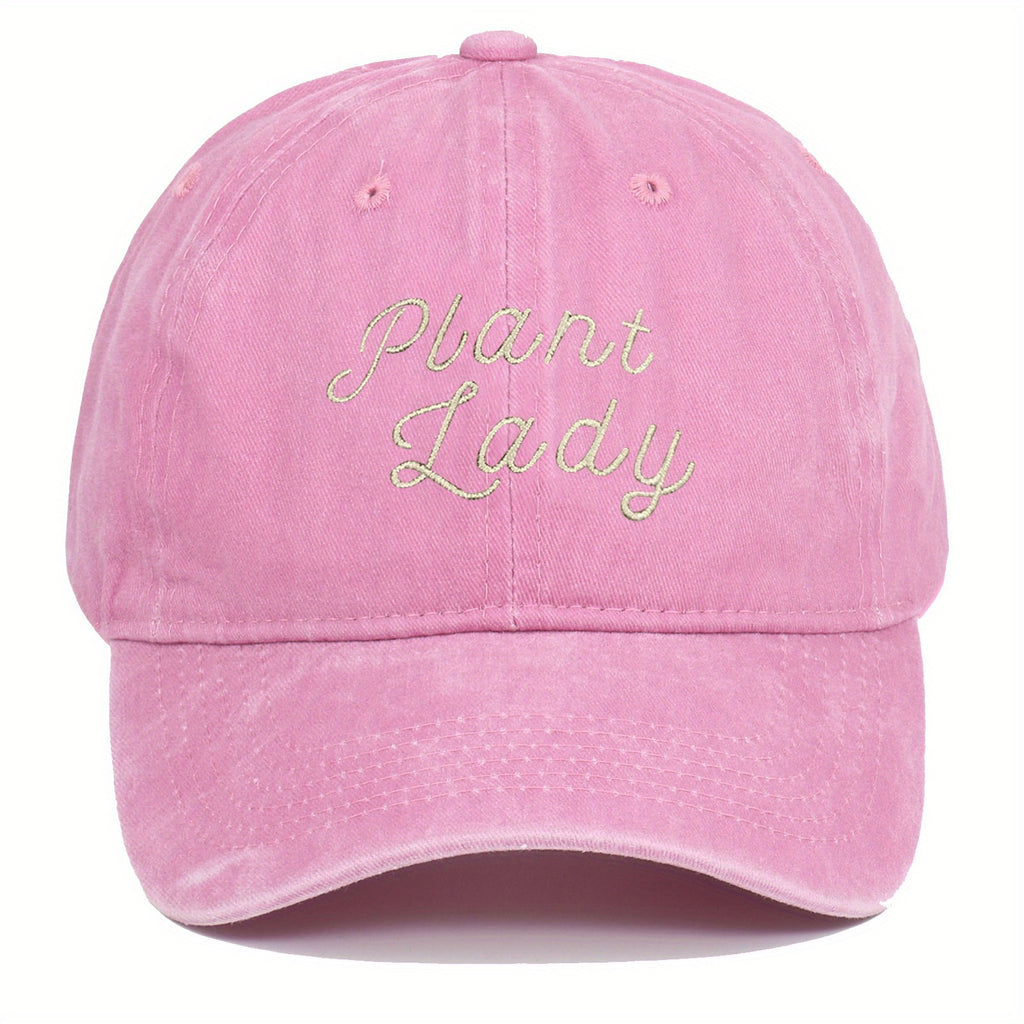 PLANT LADY Baseball Cap | Vintage Washed Soft Breathable Adjustable Dad Hat, Suitable for Women and Men, Gardening Outdoor Casual Unisex Hat, Perfect Gift for Plant Enthusiasts, Durable Headwear, Fashionable Headscarf, All-season Wear