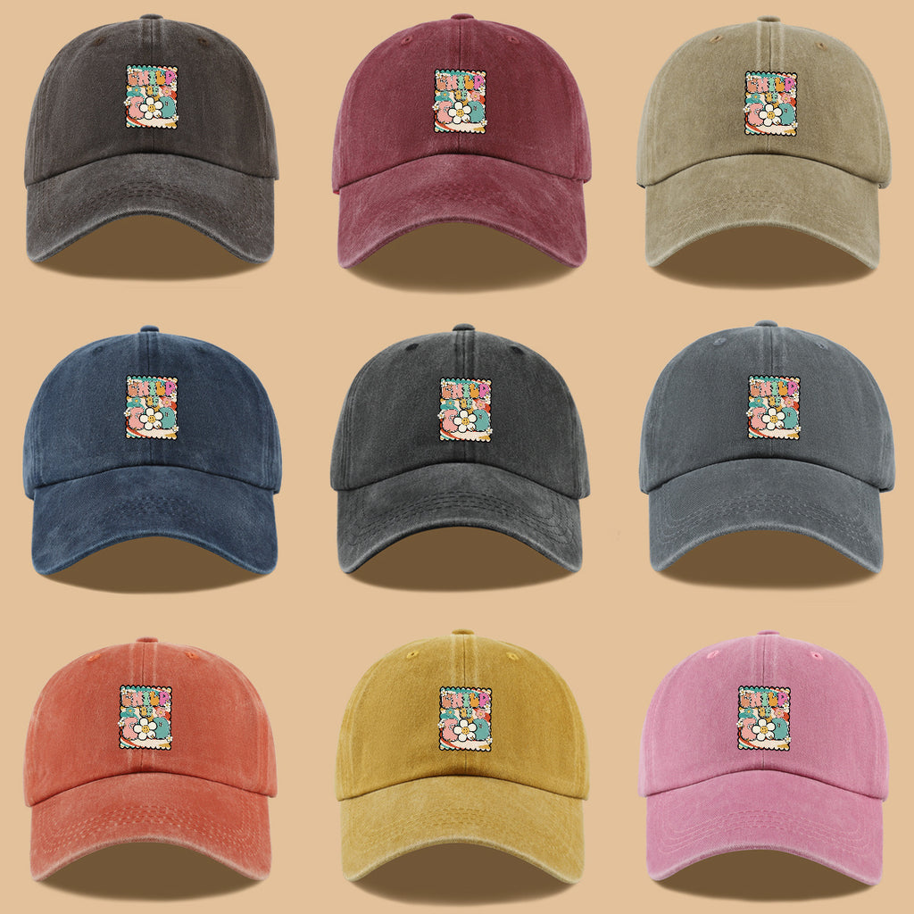 1pc "CHILD OF GOD" Vintage Fun Floral Print Baseball Cap, Comfortable and Breathable Sun Hat, Stylish, Colorful, and Beautiful, Unisex Adjustable Baseball Cap, Casual Street Fashion Hat, Outdoor Sun Hat for Sunbathing, Suitable for Daily Outings