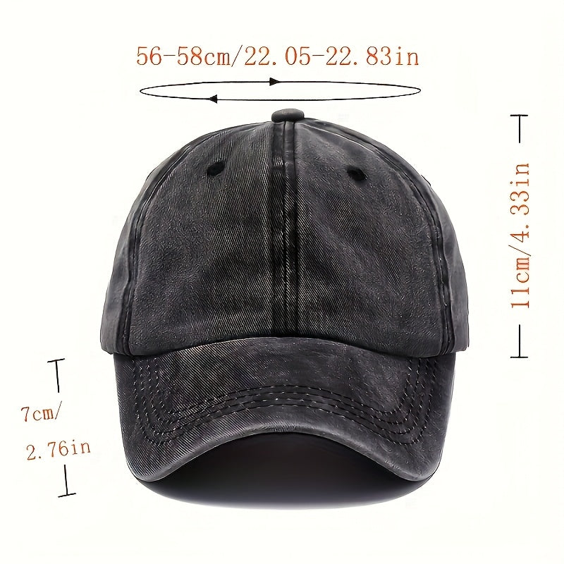 Vintage washed baseball cap, Milan print design, adjustable dad hat, mixed colors, woven fabric - hand washable, duckbill cap, European-American style