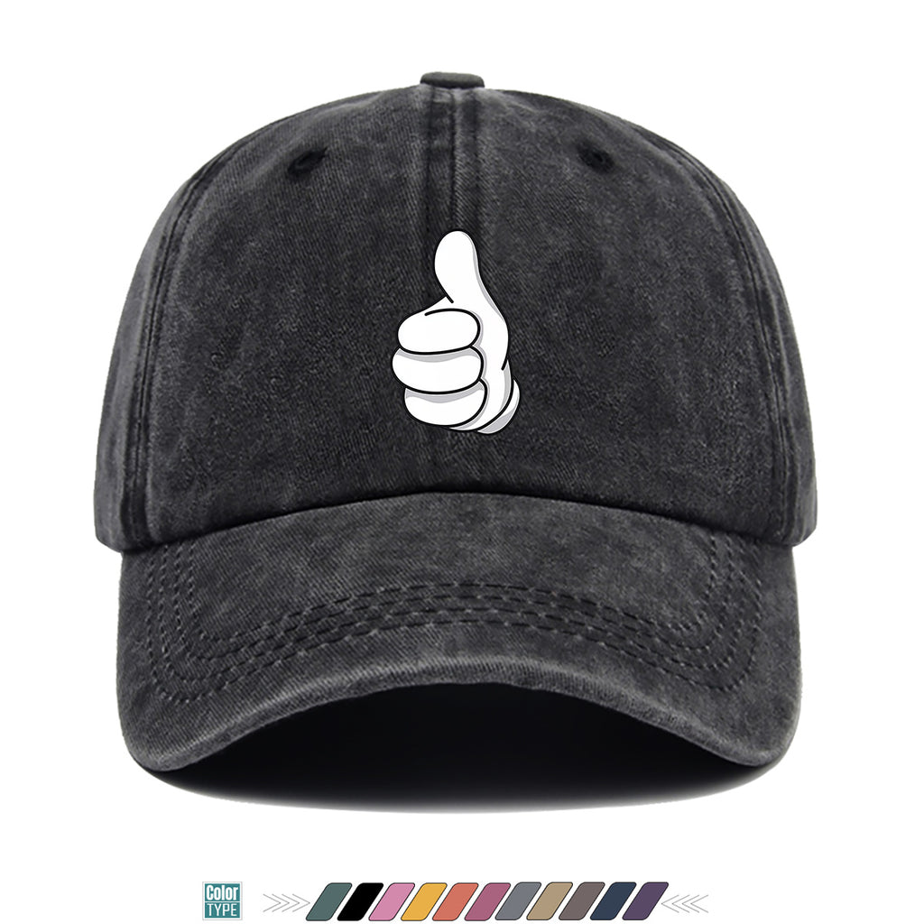1pc Minimalist Black And White Cartoon Thumbs Up Gesture Print Baseball Cap Fashion Trend Duck Tongue Hat Unisex Adjustable Size Casual Versatile Sun Hat Street Trendy Person Must-Have Outdoor Travel Sun Hat Daily Shopping, Travel, Sports, Party