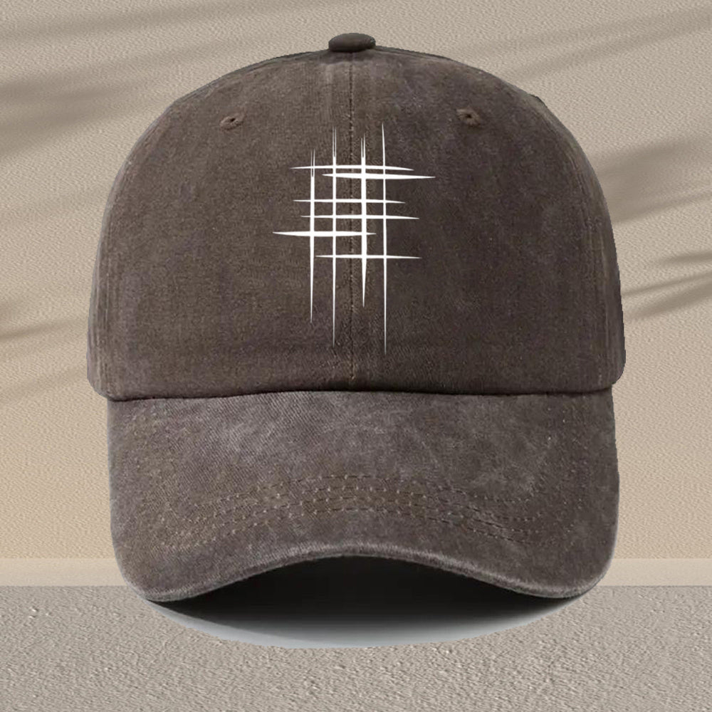 Men'S Vintage Washed Baseball Cap - Adjustable, Lightweight, Geometric Print Design, Essential for Casual Outfits, Available in Multiple Styles, Non-Stretch Fabric, Great Gift Option
