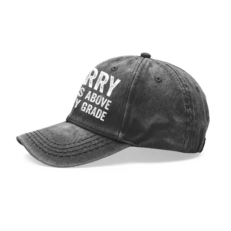 1pc Vintage Washed Unisex Baseball Caps, SORRY THAT'S ABOVE MY PAY GRADE, Graphic Design Print, Adjustable, Suitable for Outdoor Activities And Casual Wear, Gifts for Men And Women, Friends