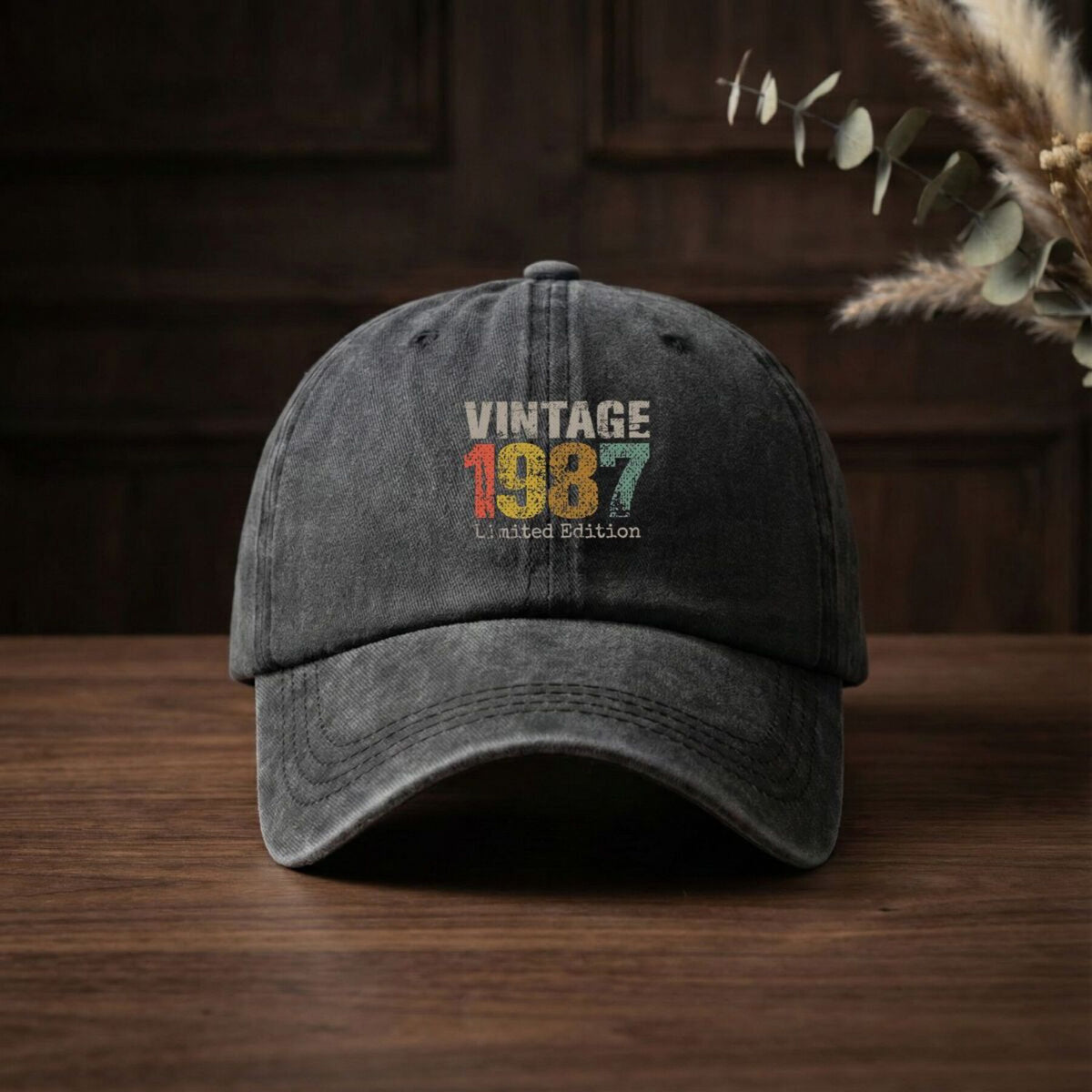 Vintage 1987 Retro Text Art Easy Men'S And Women'S Printed Baseball Cap Breathable Universal Buckle Spring Summer Golf Hat
