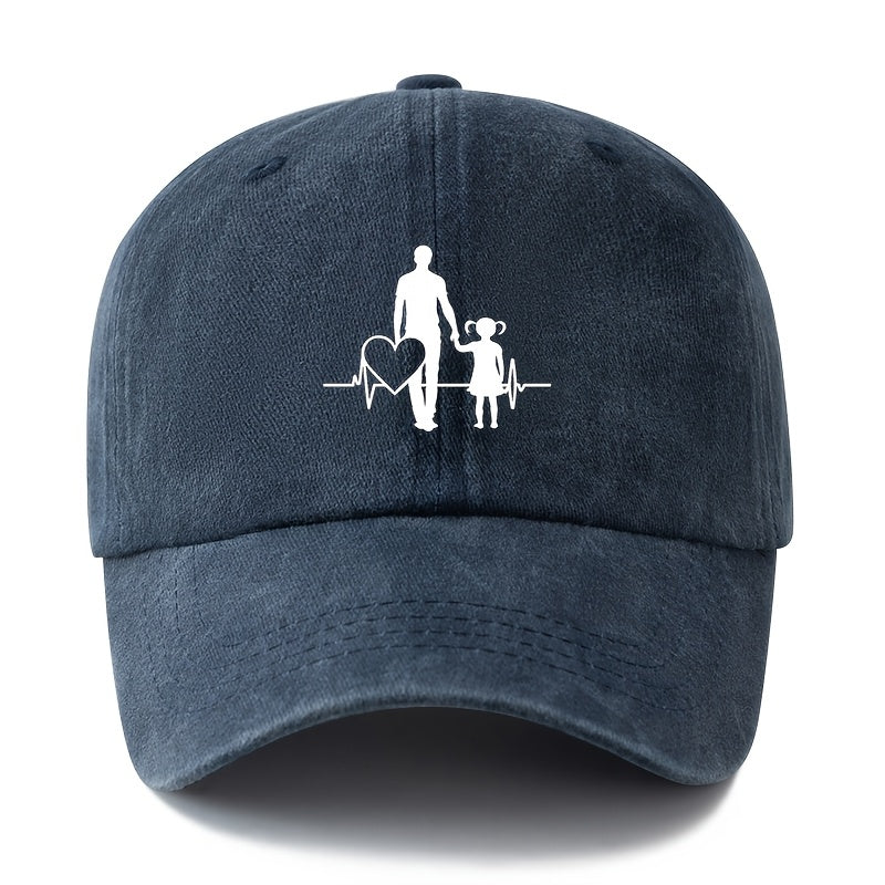 A Unisex Fashionable "Guardian Hand-in-Hand" Baseball Cap, Featuring a Classic Vintage Washed Lightweight Curved-brim Design. Suitable for Outdoor Vacations, Travel, Camping, and Other Casual Occasions. Also Works as a Hip-hop Cap for Holiday
