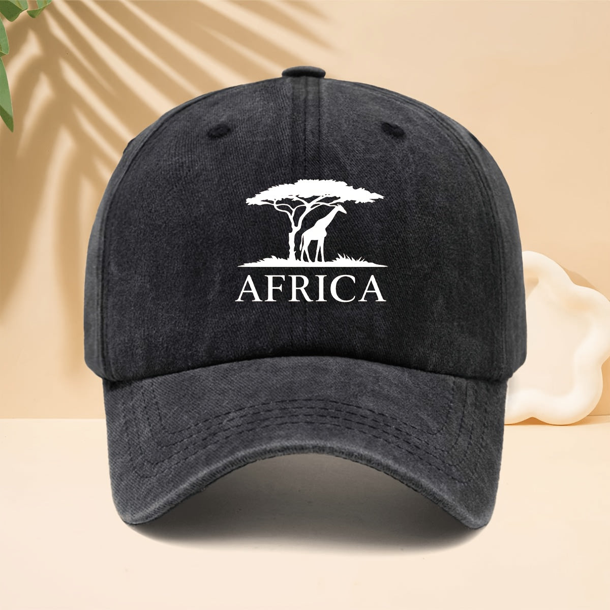 Men' & Women' Africa Trucker Hat with AFRICA Print & African Savanna Wildlife Design - Adjustable Duckbill Cap, Soft Top Suitable for Outdoor Travel, Casual Wear, Parties, Durable Unisex for All-Season (Neutral Style)